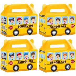 ojustbeok 12Pcs School Bus Party Treat Boxes School Bus Gift Box Party Supplies Yellow School Bus Goodie Gift Boxes for Kids Classroom Decorations Welcome Back to School Birthday Baby Shower Supplies