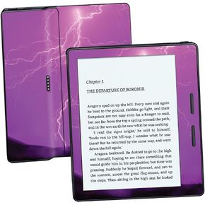 MightySkins Skin Compatible with Amazon Kindle Oasis 6" (8th Gen) - Purple Lightning | Protective, Durable, and Unique Vinyl Decal wrap Cover | Easy to Apply, Remove | Made in The USA