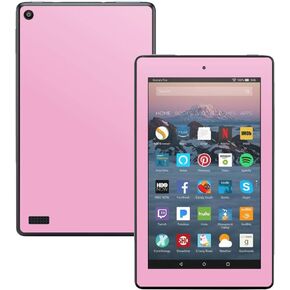 MightySkins Skin Compatible with Amazon Kindle Fire 7 (2017) - Solid Pink | Protective, Durable, and Unique Vinyl Decal wrap Cover | Easy to Apply, Remove, and Change Styles | Made in The USA