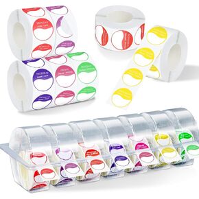 3500 Pcs Days of The Week Stickers Removable Day Label Dispenser Suit for 3/4 Inch 1 Inch Writable Stickers Storage Day Dots Food Labels Organizer for Food Container Freezer Restaurant Meal Prep
