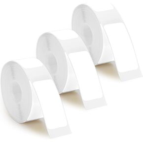 3 Rolls Label Tapes for Phomemo D30 Label Maker, 15mm x 30mm Self-Adhesive Label Tape Thermal Sticker Paper Roll for Home Office School Supplies (White)