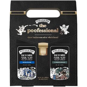 بخاخ المرحاض Poo-Pourri Before-You-Go، مجموعة هدايا عيد الأب، بحجم جيب بحجم 1 أونصة سائلة - خشب السرو وRoyal Flush in Kuwait