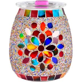 Mosaic Glass, Wax melt Warmer, Electric Oil Burner, Candle Wax Warmer, Wax Warmer for Scented Wax, for Essential Oils Burner & Premium Wax Melts Burner