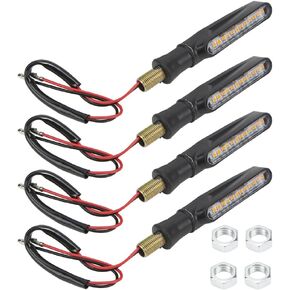 Motorcycle Signal Lights 4PCS Motorcycle Indicator Lights 12V Turn Signal Lights LED Motorcycle Brake Lights Amber Universal Flowing Sequential Lamp