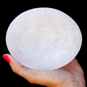 4" Oval Moroccan Selenite Bowl Polished Selenite Crystal Charging Station for Cleansing and Charging Crystals and Collection of Crystals and Healing Stones
