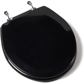 مقعد خشبي مصبوب فاخر، أسود، مفصل من الكروم، واجهة دائرية مغلقة مع غطاء in Kuwait