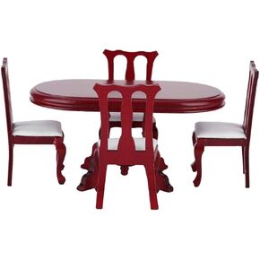 Dollhouse Table Chair Set, 1:12 Miniature Doll House Kitchen Table Chair Set Accessory Room Furniture Toy Furniture Dollhouse Accessories