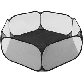 Easy Access Small Animal Playpen Foldable Portable Breathable Durable Interactive Small Animal Cage Black