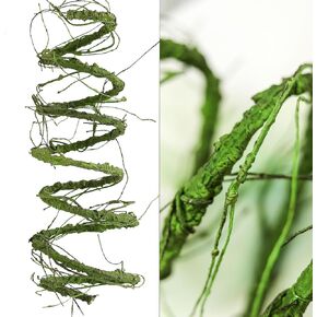 300cm/118inch Flexible Green Medium Artificial Tree Branches Fake Tree Trunk Garland Rattan Wreath Cherry Blossom Grape Vines Floral for Wall Hanging Front Door Reptile Habitat Decoration