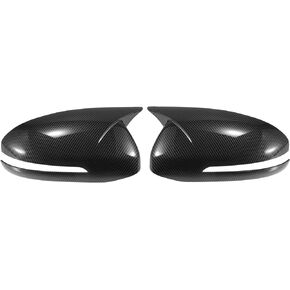 X AUTOHAUX 1 Pair Car Rear View Driver Passenger Side Mirror Cover Cap Overlay Black Carbon Fiber Pattern for Kia Optima K5 2011-2015 for Models with Turn Signal Light