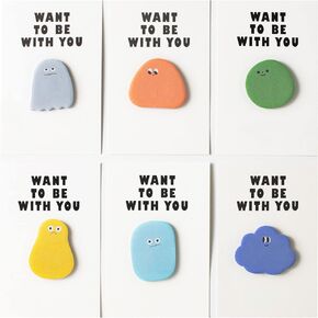 Cute Beans Sticky Notes, Writable Memo Stickers, 6 Packs Colorful Reminder Label, for Books, Folders, Kitchen, Refrigerator, 30 Pieces/Pack