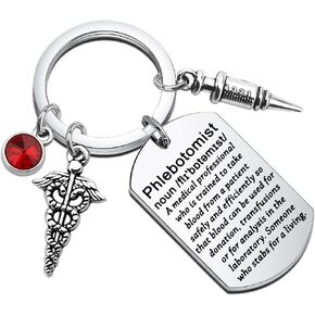 PLITI Phlebotomist Keychain Venipuncturist Gift Phlebotomy Graduation Gift Phlebotomy Technician Gift For Nurse Doctor