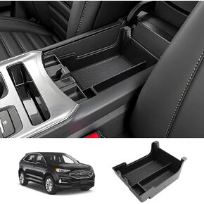 LUWU for 2023 2024 Ford Edge Center Console Organizer 2024 Ford Edge Armrest Storage Box 2021-2024 Ford Edge Armrest Organizer Insert Tray Armrest Console Organizer 2024 Ford Edge Accessories (Black)