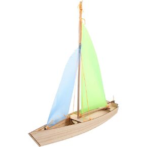 Kisangel 1pc 3D Puzzle Sailboat DIY Wood Sailboats Craft Mini Sailboat Model Decoration for School Craft Decor Projects (Random Color)