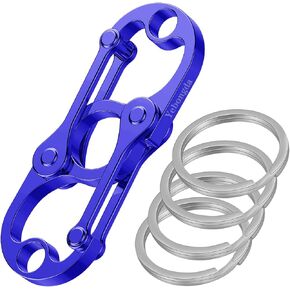 Special Key Chain, Heavy Duty Carabiner Clip Keychain Opener with 4 Key Rings for Men and Women
