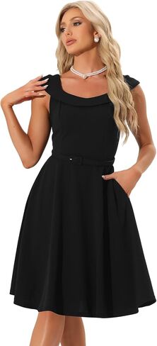Allegra K Vintage 1950s Dress for Women's Retro Scoop Neck Cocktail Party Swing Dresses in Saudi Arabia