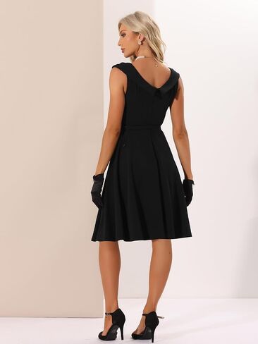 Allegra K Vintage 1950s Dress for Women's Retro Scoop Neck Cocktail Party Swing Dresses in Saudi Arabia