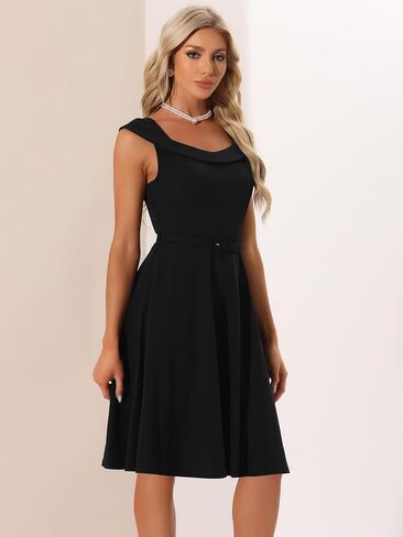 Allegra K Vintage 1950s Dress for Women's Retro Scoop Neck Cocktail Party Swing Dresses in Saudi Arabia