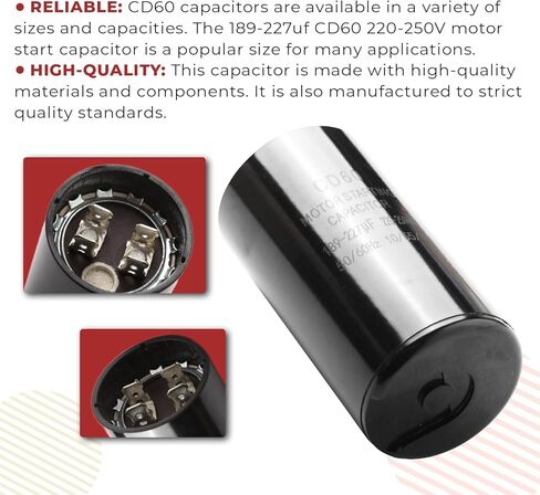 189-227 فائق التوهج/MFD 220-250 VAC ±20% CD60 مكثف بدء تشغيل المحرك الدائري 50/60 هرتز محرك كهربائي يعمل بالتيار المتردد من Kotoysoo in Kuwait