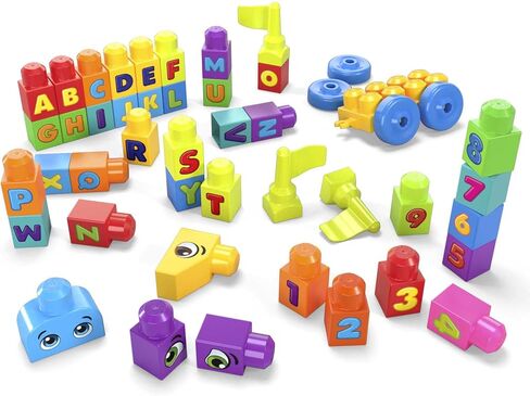 MEGA BLOKS First Builders Toddler Blocks Toys Set, Even Bigger Building Bag with 300 Pieces and Storage, Blue, Ages 1+ Years in Saudi Arabia