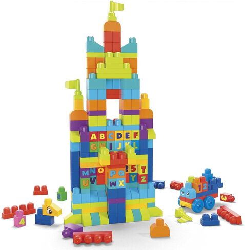 MEGA BLOKS First Builders Toddler Blocks Toys Set, Even Bigger Building Bag with 300 Pieces and Storage, Blue, Ages 1+ Years in Saudi Arabia