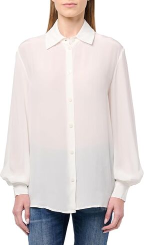 A｜X ARMANI EXCHANGE Women's Long Sleeve Crepe Button Up Blouse Shirt in Saudi Arabia