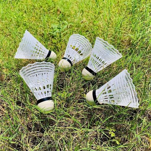 12 Pack Nylon Badminton Shuttlecocks Birdies Nylon Feather Shuttlecocks Badminton Birdies Great Stability ＆ Durability Indoor Outdoor Sports Hight Speed Training Badminton Balls（White） in Saudi Arabia