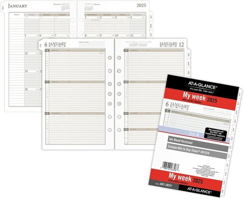 AT-A-GLANCE 2025 Planner Refill, Weekly & Monthly, 5-1/2" x 8-1/2", Desk Size, Loose-Leaf (481-285Y-25) in Saudi Arabia