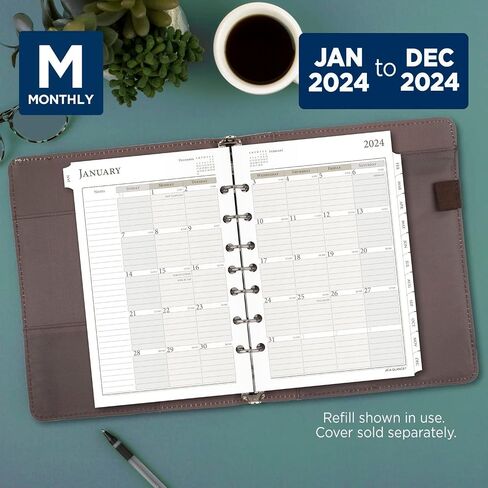 AT-A-GLANCE 2025 Planner Refill, Weekly & Monthly, 5-1/2" x 8-1/2", Desk Size, Loose-Leaf (481-285Y-25) in Saudi Arabia