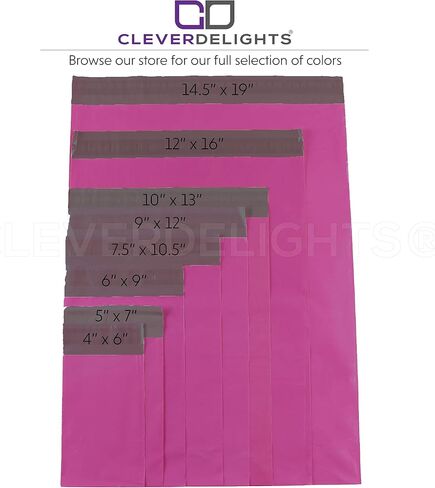 رسائل بريد من CleverDelights أرجوانية من البوليستر - 7.5 بوصة × 10.5 بوصة - 1000 عبوة - حقائب شحن ذاتية اللصق ممتازة in Saudi Arabia