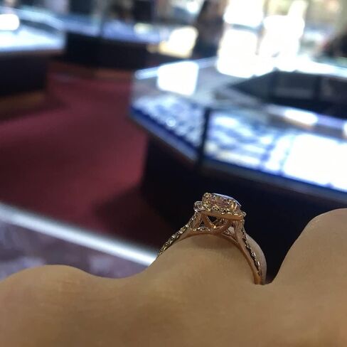 CIUFEWEK 18k Rose Gold Inlaid with Pink Crystal Water Drop Pear-Shaped Engagement Banquet Ring Halo Love Lady Wedding Diamond Ring Sparkling Cocktail Jewelry (Size 10) in Saudi Arabia