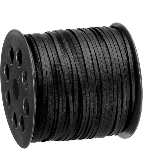 uxcell Leather Cord, 98.42 Yards 2.6mm Flat Suede String Strip for Purse Handbag Shoelace DIY Crafts Bracelet Making, Purple 1 Roll in Saudi Arabia