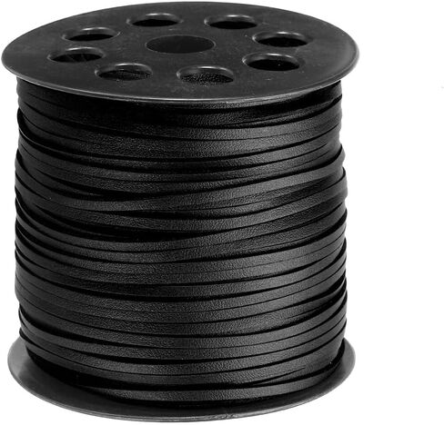 uxcell Leather Cord, 98.42 Yards 2.6mm Flat Suede String Strip for Purse Handbag Shoelace DIY Crafts Bracelet Making, Purple 1 Roll in Saudi Arabia