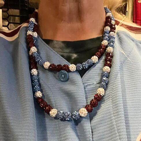Baseball Necklaces for Boys Women Men Baseball Lovers, Glitter Rhinestone Beaded Necklace, Bling Baseball Necklace Jewelry, Sports Accessories Gift for Baseball Fans in Saudi Arabia