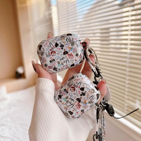 مع سلسلة مفاتيح وحبل قصير، غطاء حافظة AirPod Pro لطيف من مادة TPU الناعمة على شكل موسيقى، مثالي للهدايا الفائقة والمتعصبة للمعجبين in Kuwait