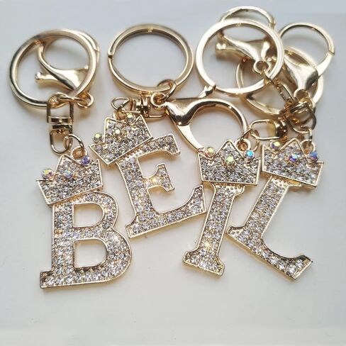 Letter Keychain for Women,Initial Letter Keychain with Rhinestone,A-Z Alphabet Keyrings Metal Letter Keychain in Saudi Arabia