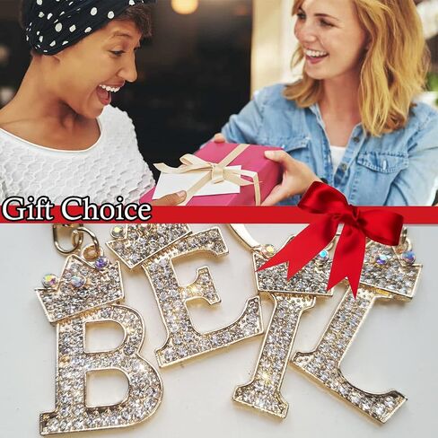 Letter Keychain for Women,Initial Letter Keychain with Rhinestone,A-Z Alphabet Keyrings Metal Letter Keychain in Saudi Arabia
