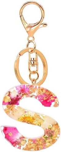 Fuqimanman2020 Initial Letter Keychains Dainty Flower Butterfly Keychain for Women Girl Keychain For Wallet Backpack Car Key in Saudi Arabia