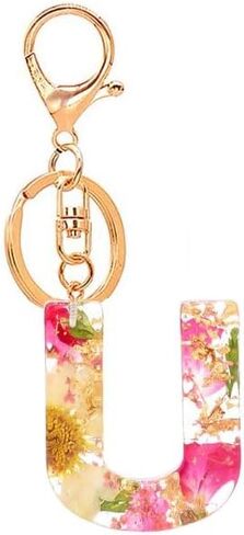 Fuqimanman2020 Initial Letter Keychains Dainty Flower Butterfly Keychain for Women Girl Keychain For Wallet Backpack Car Key in Saudi Arabia