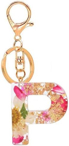 Fuqimanman2020 Initial Letter Keychains Dainty Flower Butterfly Keychain for Women Girl Keychain For Wallet Backpack Car Key in Saudi Arabia