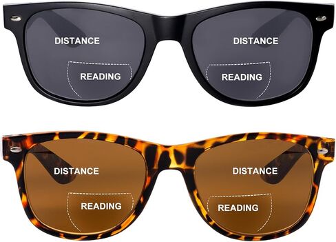 2 Pack Invisible Bifocal Reading Sunglasses Outdoor Sun Reader Glasses UV400 Protection for Women Men Adult in Saudi Arabia
