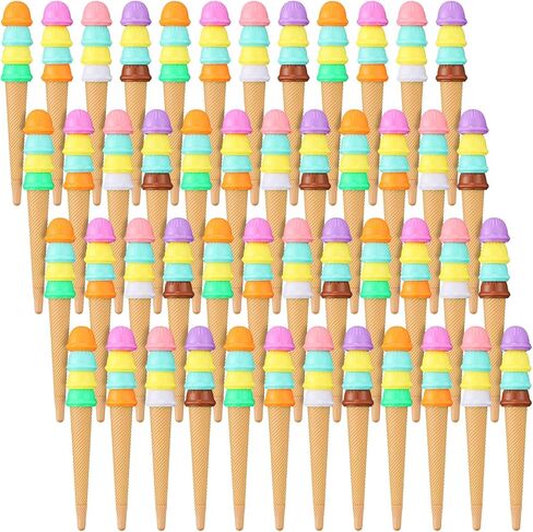 48 Pack Ice Cream Pen Assorted Color Cute Pens for Kids Ice Cream Cone Novelty Pens Novelty Cute Ink Pen Summer Ice Cream Cone Writing Pen for School Office Supplies Birthday Party (Cute Style) in Saudi Arabia