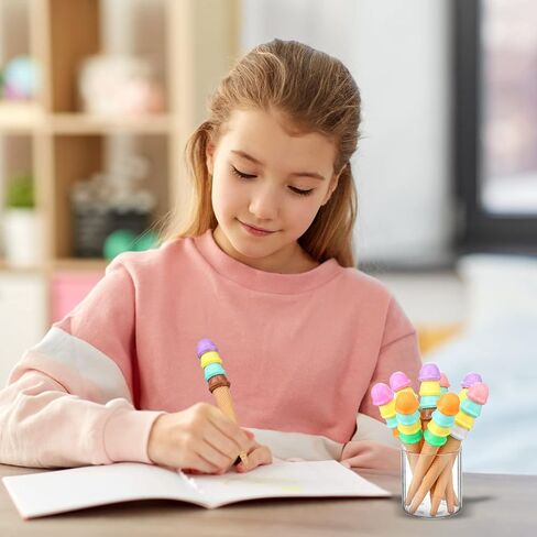 48 Pack Ice Cream Pen Assorted Color Cute Pens for Kids Ice Cream Cone Novelty Pens Novelty Cute Ink Pen Summer Ice Cream Cone Writing Pen for School Office Supplies Birthday Party (Cute Style) in Saudi Arabia