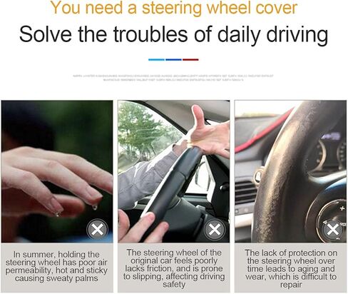غطاء عجلة قيادة السيارة العالمي، واقي عجلة القيادة من الجلد المرن المصنوع من الألياف الدقيقة ومضاد للانزلاق، غطاء عجلة القيادة مقاس 15 بوصة للنساء والفتيات، ملحقات السيارة الداخلية لمعظم السيارات وسيارات الدفع الرباعي (أحمر) in Kuwait
