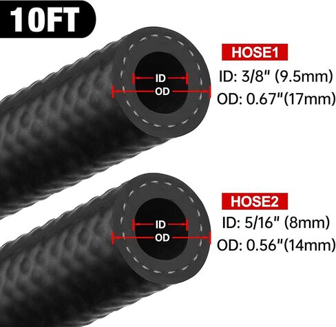 EVIL ENERGY 3/8" 5/16" Fuel Line Hose Kit Push Lock NBR Rubber SAE 30R7 10FT 300PSI in Saudi Arabia