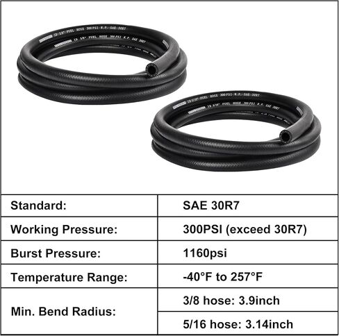 EVIL ENERGY 3/8" 5/16" Fuel Line Hose Kit Push Lock NBR Rubber SAE 30R7 10FT 300PSI in Saudi Arabia