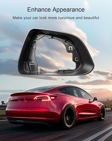 Mirror Cover Housing Compatible with Tesla Model 3 2017 2018 2019 2020 2021 2022 2023, RH Right Passenger Side Rearview Mirror Frame, Door Wing Mirror Housing Frame Surround Trim in Saudi Arabia