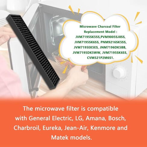 استبدال فلتر فحم الميكروويف JNM7196SK6SS لطراز ميكروويف GE JVM7195SK5SS، PVM9005SJ8SS، JVM7195SK6SS، PNM9216SK5SS، JVM7195EK5ES، JNM7196DK5BB، JVM7195DK5WW، JVM7195SK6SS، CVM521P2 M6S1 in Kuwait