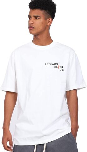 Unisex Oversized Big V Letter Printed T-Shirt Crewneck Vintage Casual Hip Hop Style Short Sleeve in Saudi Arabia