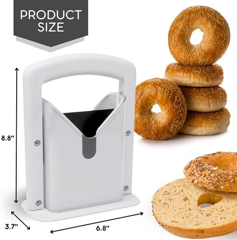 قطاعة الخبز للخبز الصغيرة والكبيرة - قطاعة الخبز الأبيض، قطاعة الخبز من الفولاذ المقاوم للصدأ، قاطع الرغيف الفرنسي المثالي مع قبضة آمنة in Kuwait